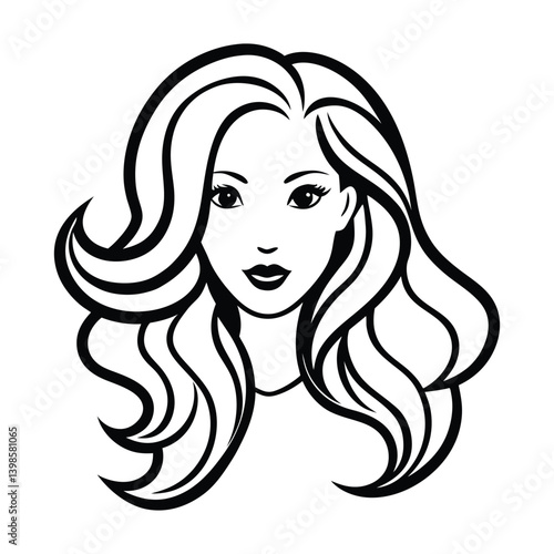  a girl with beautiful hair for a beauty vector  Silhouette 