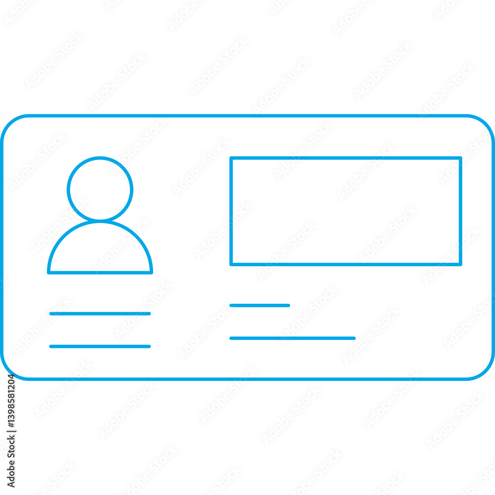 Identification Card single vector illustration icon Identification Card single vector illustration icon