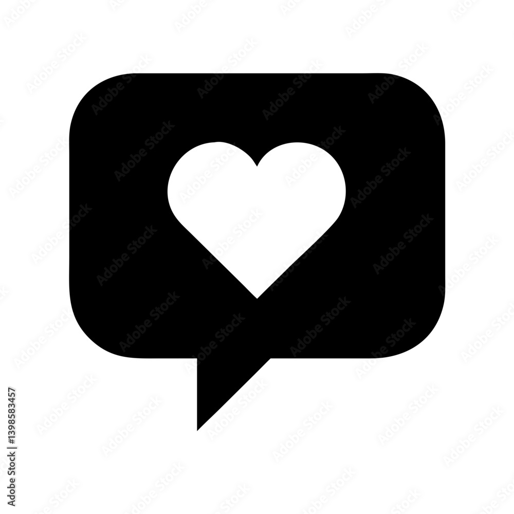 Obraz premium comment heart glyph vector flat icon