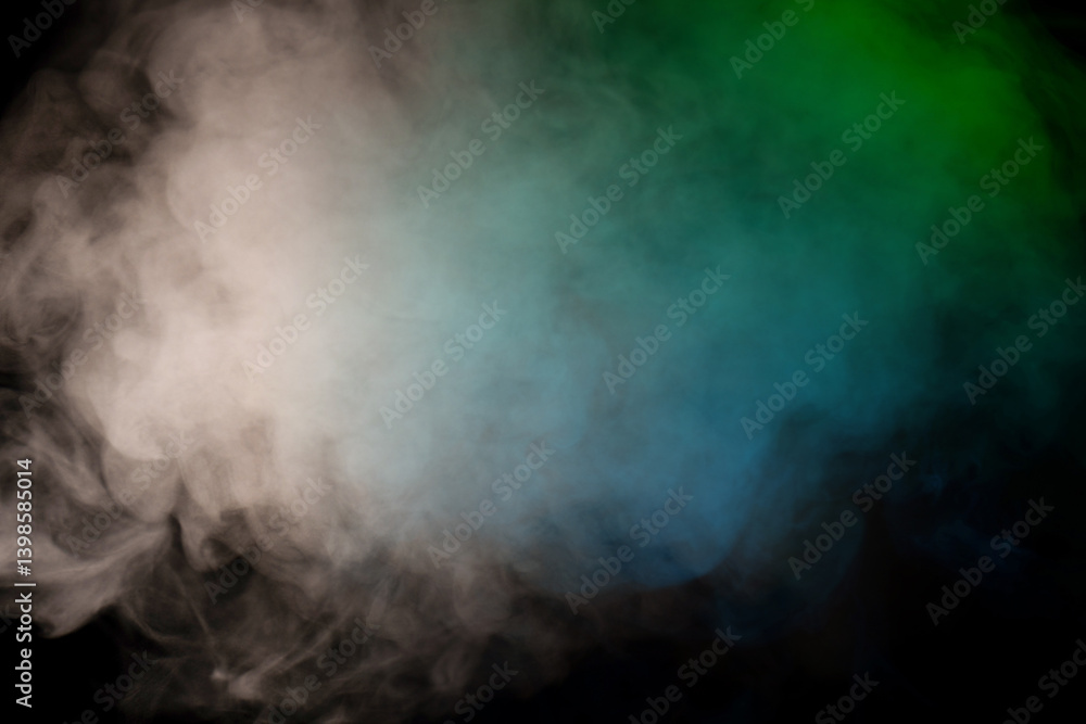 Blue and green steam on a black background. Blue and green steam on a black background.