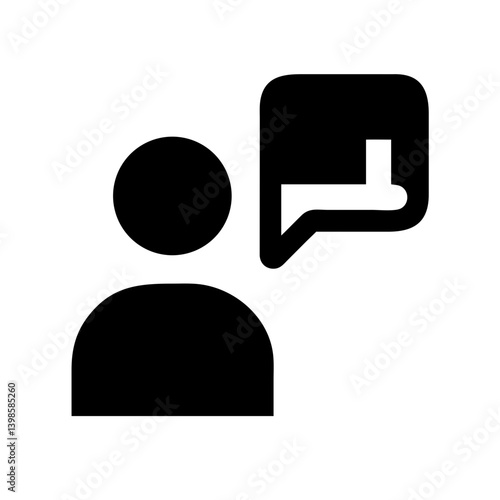 comment user  vector flat icon