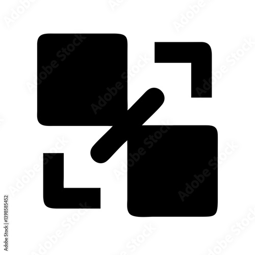 compress glyph  vector flat icon