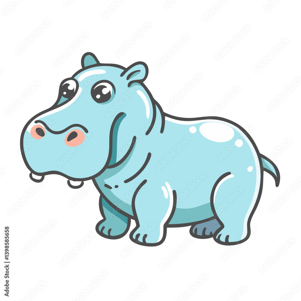 Naklejka premium hippo icon, hippo vector illustration-simple illustration of hippo, perfect for hippo logos and icons