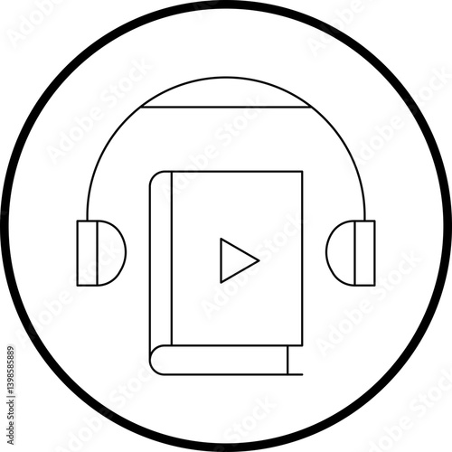 Audiobook single vector illustration icon