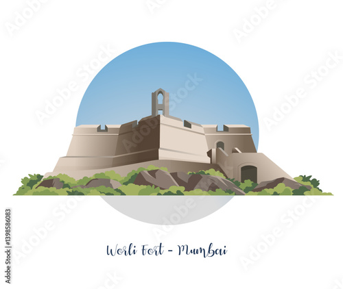 Worli Fort Mumbai, India - Stock Illustration