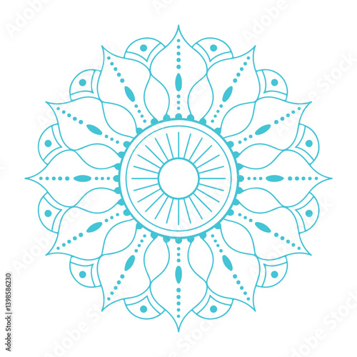 Intricate Teal Mandala Design for Creative Projects