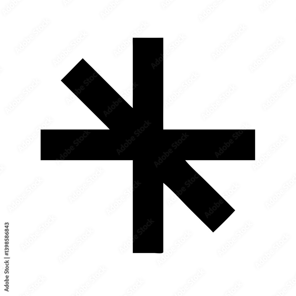 cross glyph vector flat icon cross glyph vector flat icon