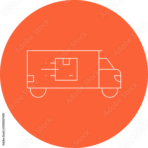 Delivery Truck single vector illustration icon