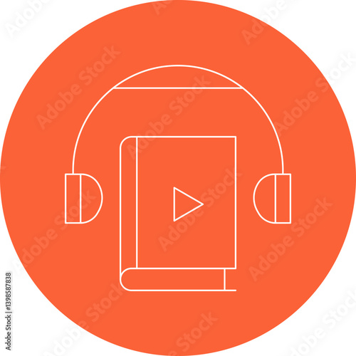 Audiobook single vector illustration icon