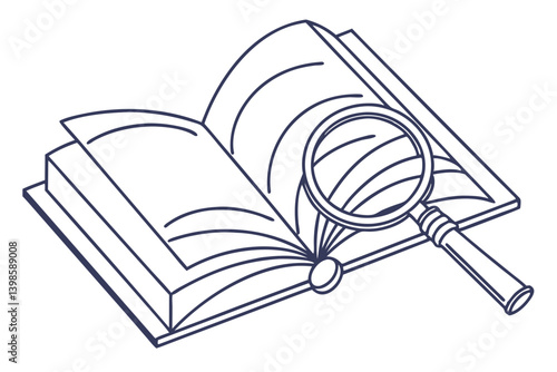 book with magnifying glass icon