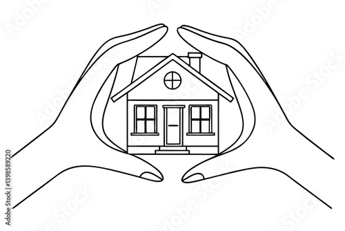 safe house in hand illustration