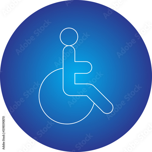Disabled single vector illustration icon