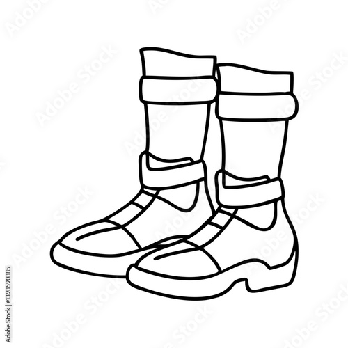 Pair of Stylish Ankle Boots with Straps Comfortable Footwear for Outdoor Activities