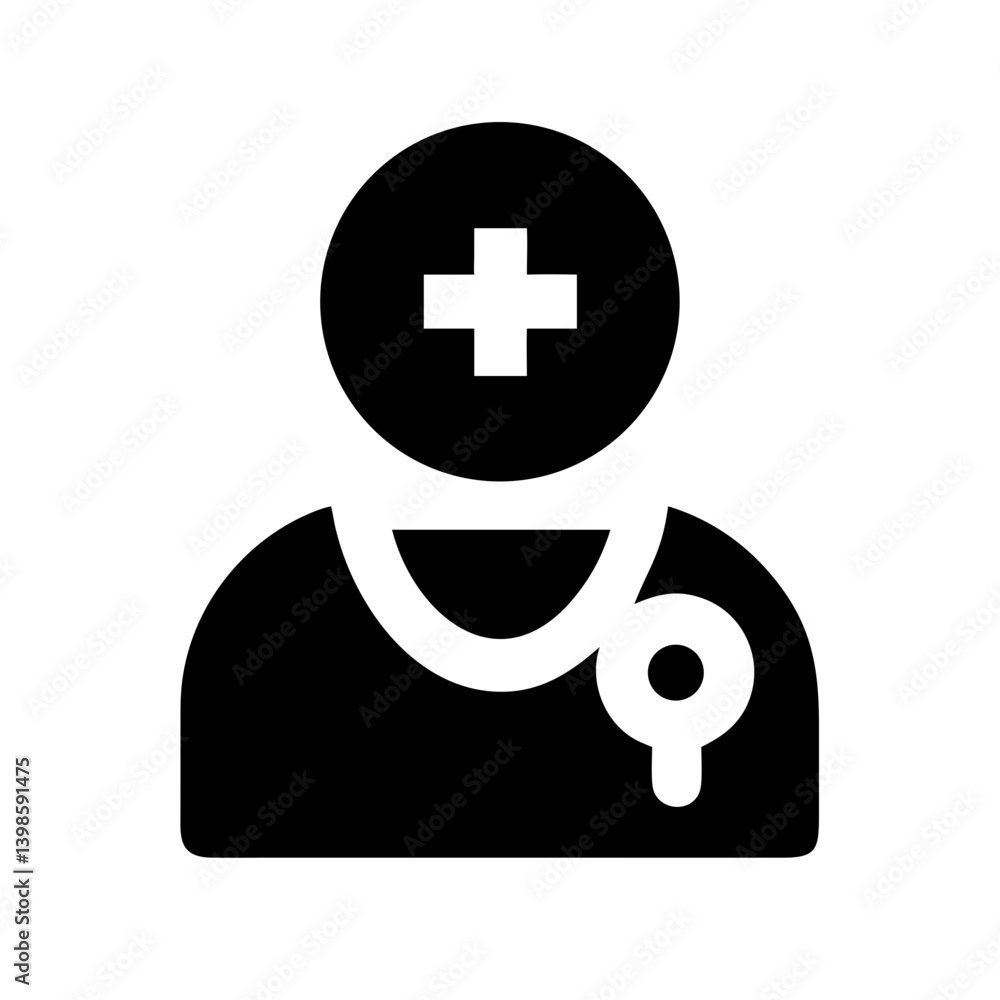 doctor glyph vector flat icon doctor glyph vector flat icon