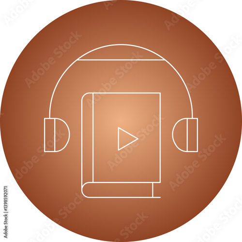 Audiobook single vector illustration icon
