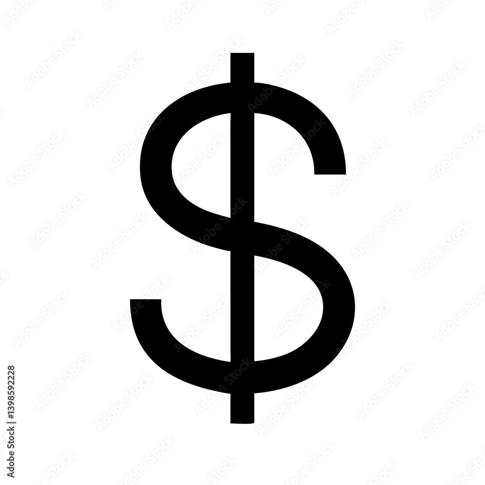 Fototapeta premium dollar glyph vector flat icon