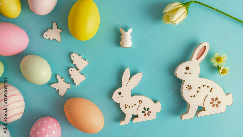 Obraz premium easter bunny with eggs