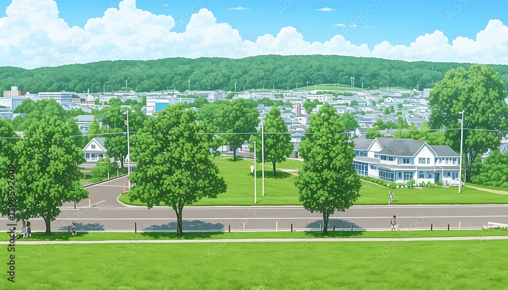 Fototapeta premium Suburban Summer Landscape