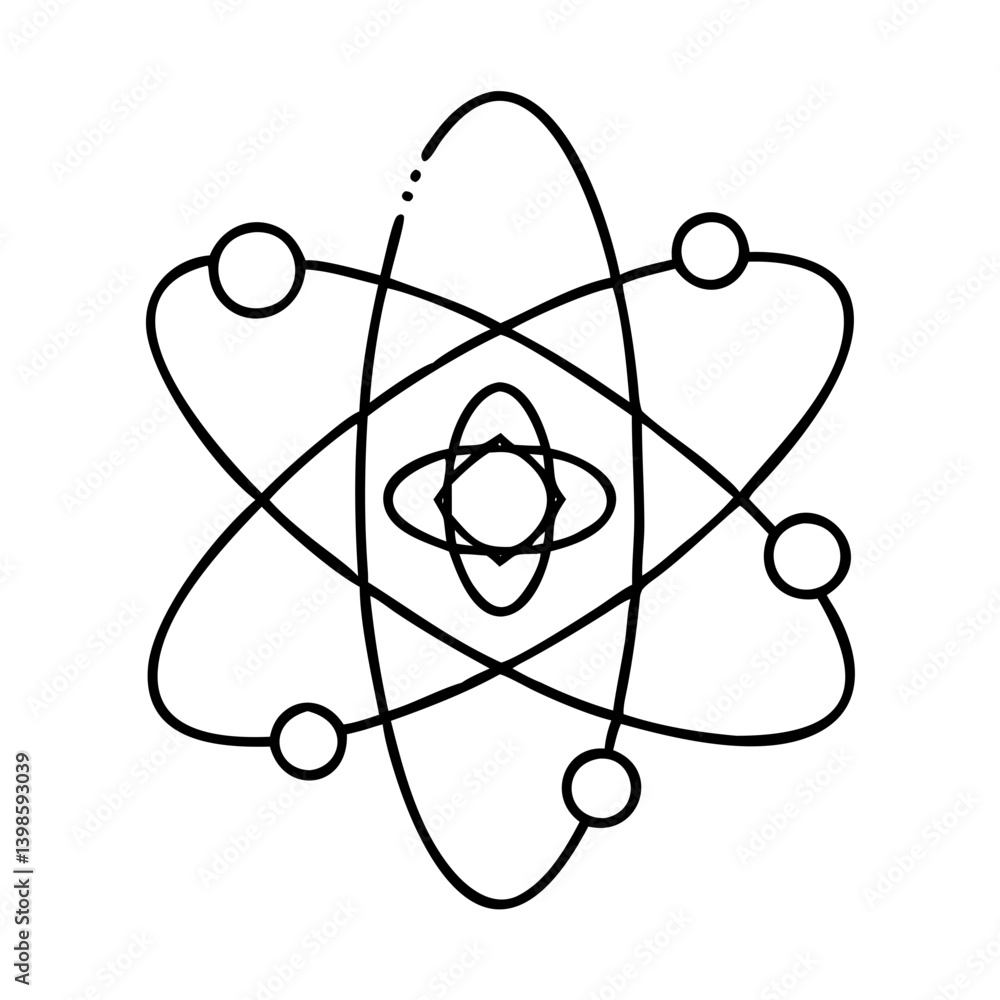 Simple Bohr Model of an Atom with Electrons Orbiting Nucleus Illustration Science Physics Chemistry Education Simple Bohr Model of an Atom with Electrons Orbiting Nucleus Illustration Science Physics Chemistry Education