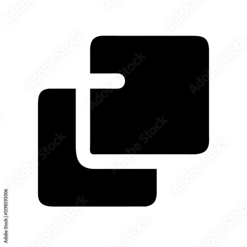 duplicate glyph  vector flat icon