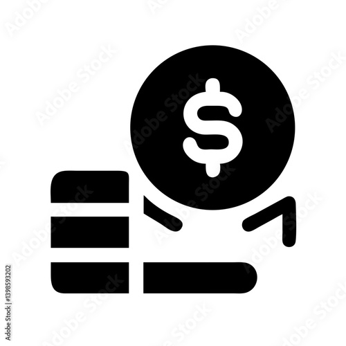 earnings glyph  vector flat icon