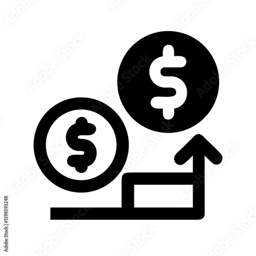 earnings glyph  vector flat icon