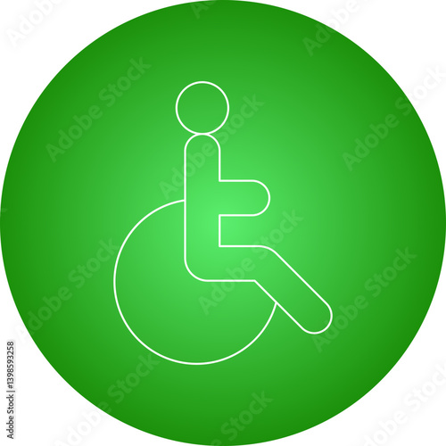 Disabled single vector illustration icon