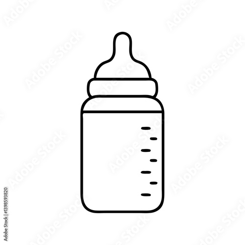 A Simple Line Drawing of a Baby Bottle for Feeding Infants Milk or Formula