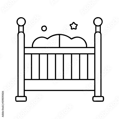 Baby Crib Sleep Time Infant Bed Nursery Furniture Childrens Room Decor