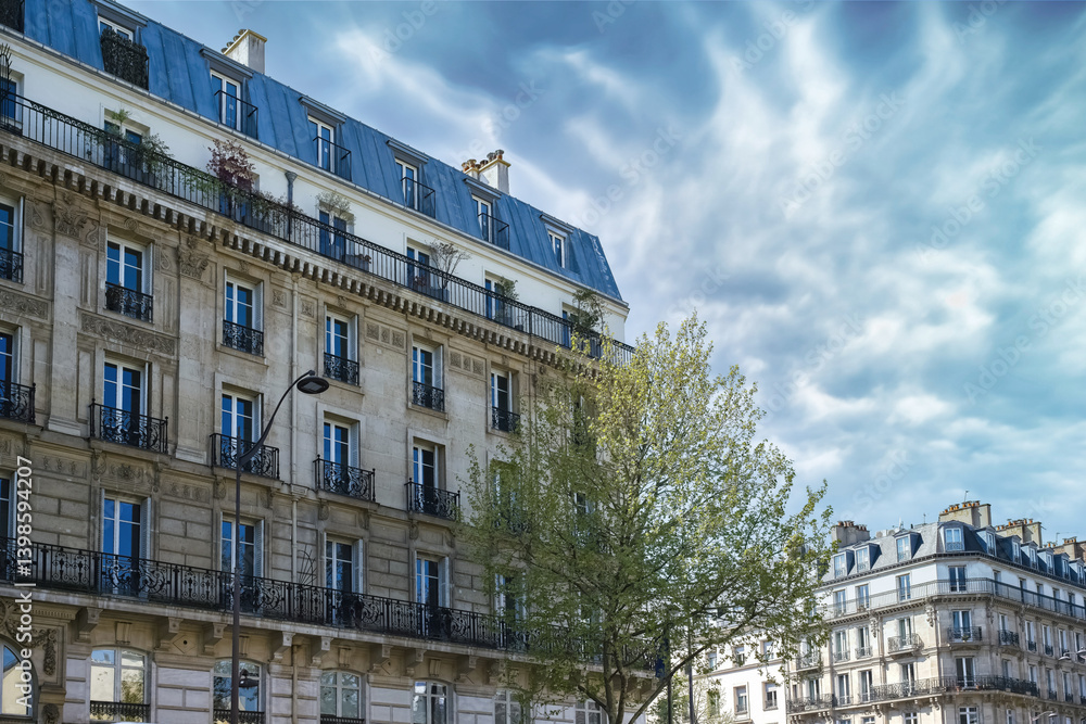 Paris, beautiful facades in the 7e arrondissement, rue de Sevres

