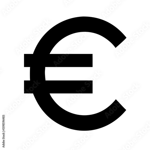 euro glyph  vector flat icon