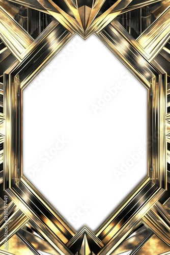 Obraz na płótnie Classic Art Deco border featuring sharp gold lines and minimalist luxury w salonie