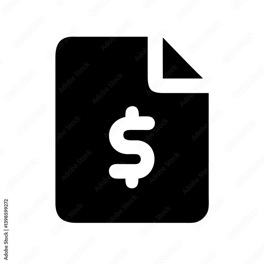 file invoice dollar glyph vector flat icon file invoice dollar glyph vector flat icon