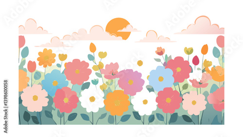 Seamless Floral Pattern in Pastel Colors 1