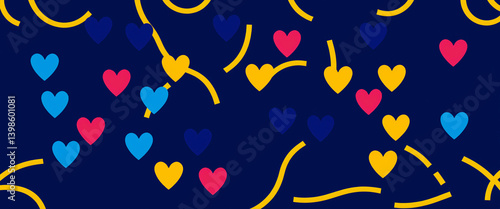 colorful hearts and curves ...