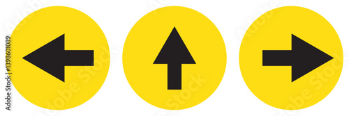Free Download Set of One Way Only or This Way Only Blue Sign Round Floor Marking Adhesive Sticker Icon with Direction Arrow and Text. Vector Image. - GFXLoad