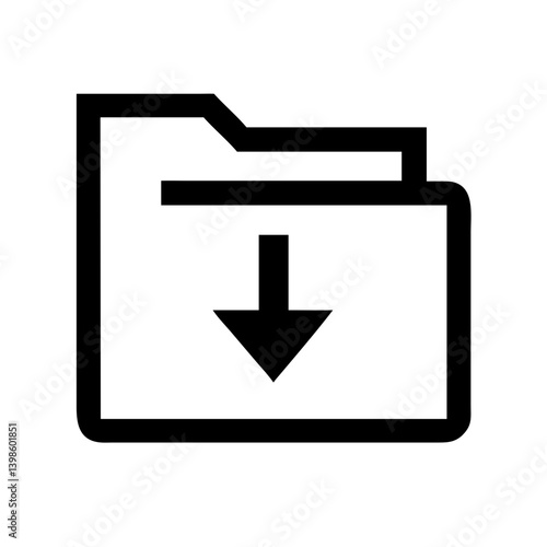 folder download  vector flat icon
