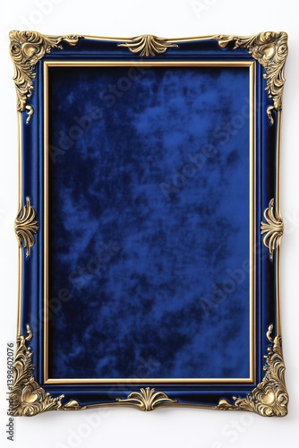 Elegant frame with rich color, golden edge and velvet finish
