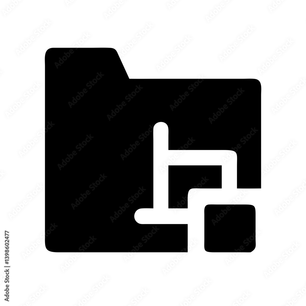 folder tree glyph vector flat icon folder tree glyph vector flat icon