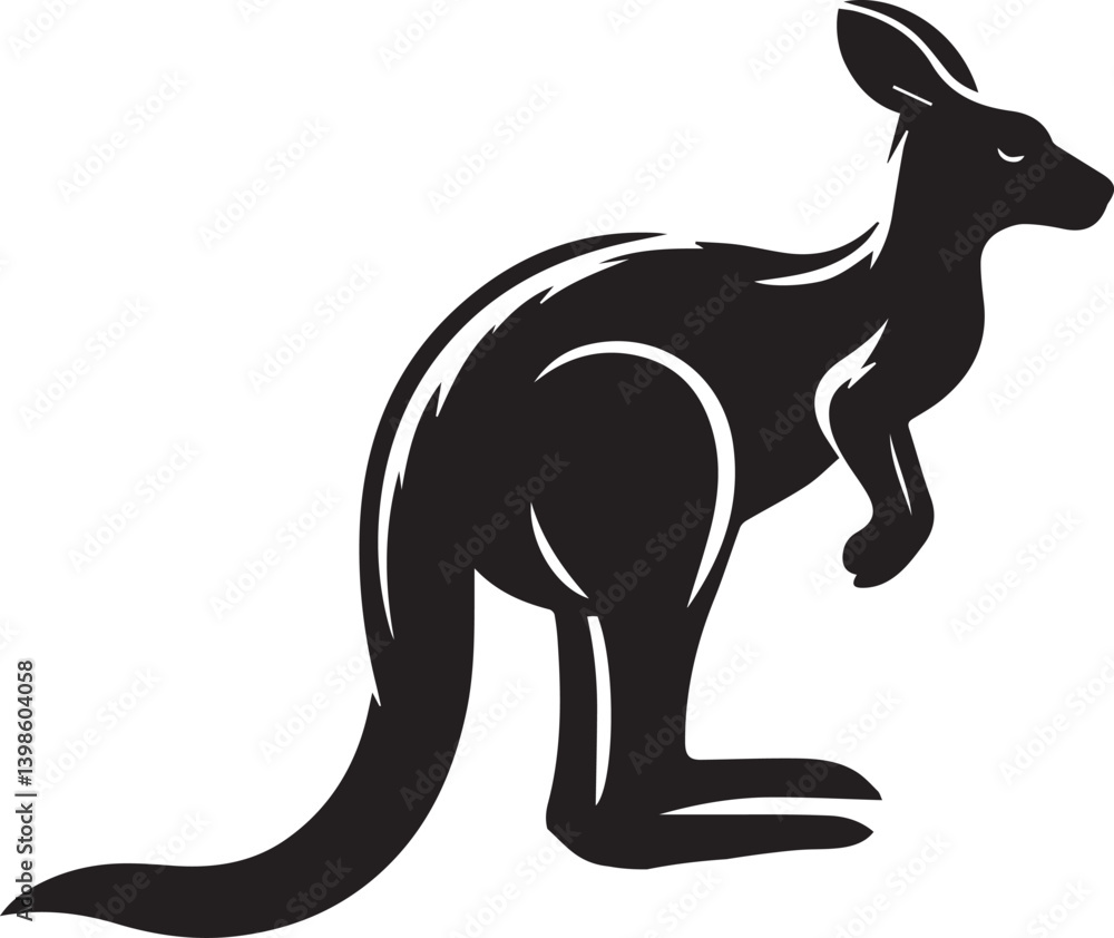 Stylized Kangaroo Silhouette Vector Illustration Stylized Kangaroo Silhouette Vector Illustration
