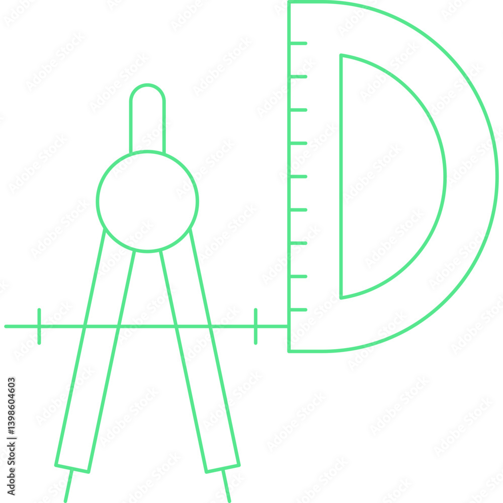 Geometry Tools II single vector illustration icon
