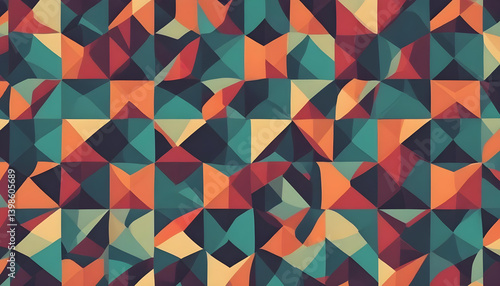 Wallpaper Mural Vibrant abstract geometric design features repeating shapes in a colorful and intricate pattern. Torontodigital.ca