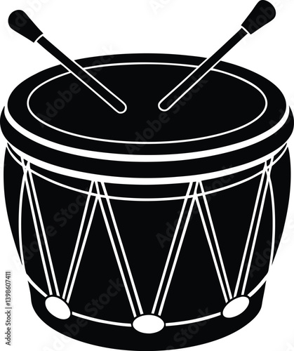 Toy Icon Drum Silhouette Vector | Minimal Drum Clipart for Cricut, Print and Illustration