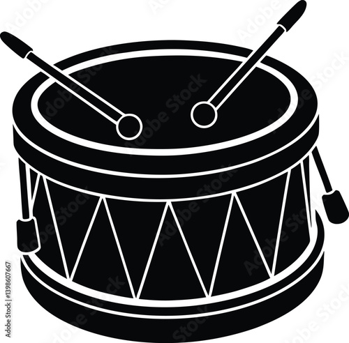 Toy Icon Drum Silhouette Vector | Minimal Drum Clipart for Cricut, Print and Illustration