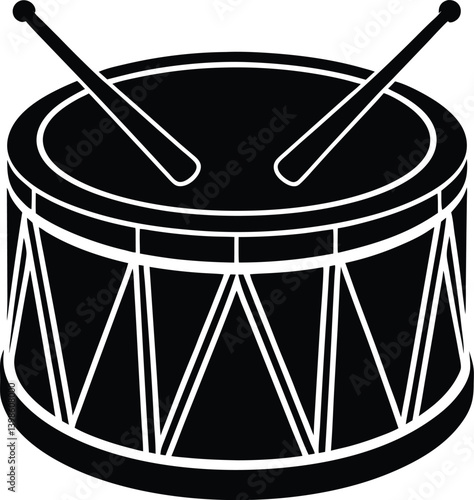 Toy Icon Drum Silhouette Vector | Minimal Drum Clipart for Cricut, Print and Illustration