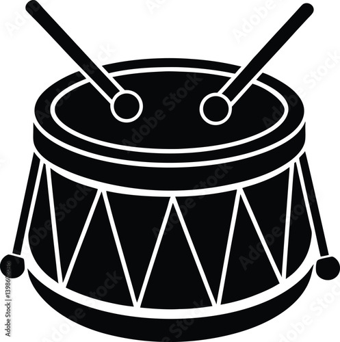 Toy Icon Drum Silhouette Vector | Minimal Drum Clipart for Cricut, Print and Illustration
