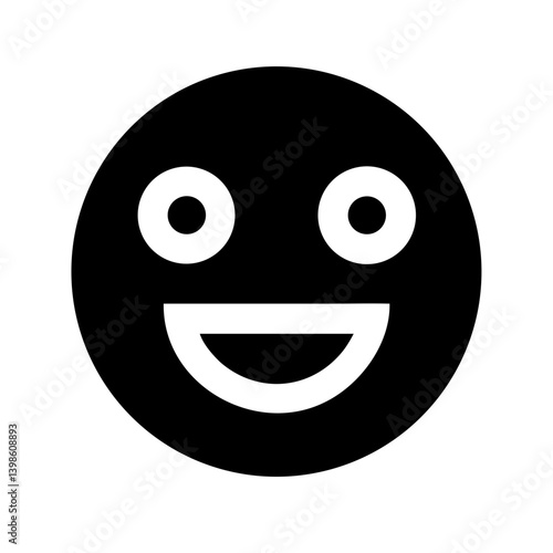 grin glyph  vector flat icon