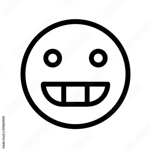 grin glyph  vector flat icon