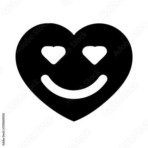 grin hearts  vector flat icon
