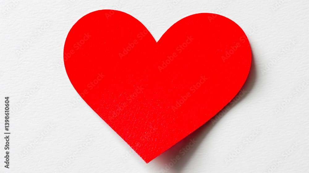 Isolated Red Heart-Shaped Sticker on White Background - Romantic Love Symbol, Valentine’s Day Decoration. Isolated Red Heart-Shaped Sticker on White Background - Romantic Love Symbol, Valentine’s Day Decoration.